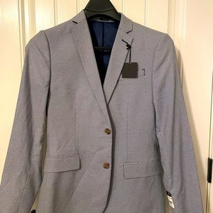 NWT sports coat. Navy gel diamond pattern. 38 regular.